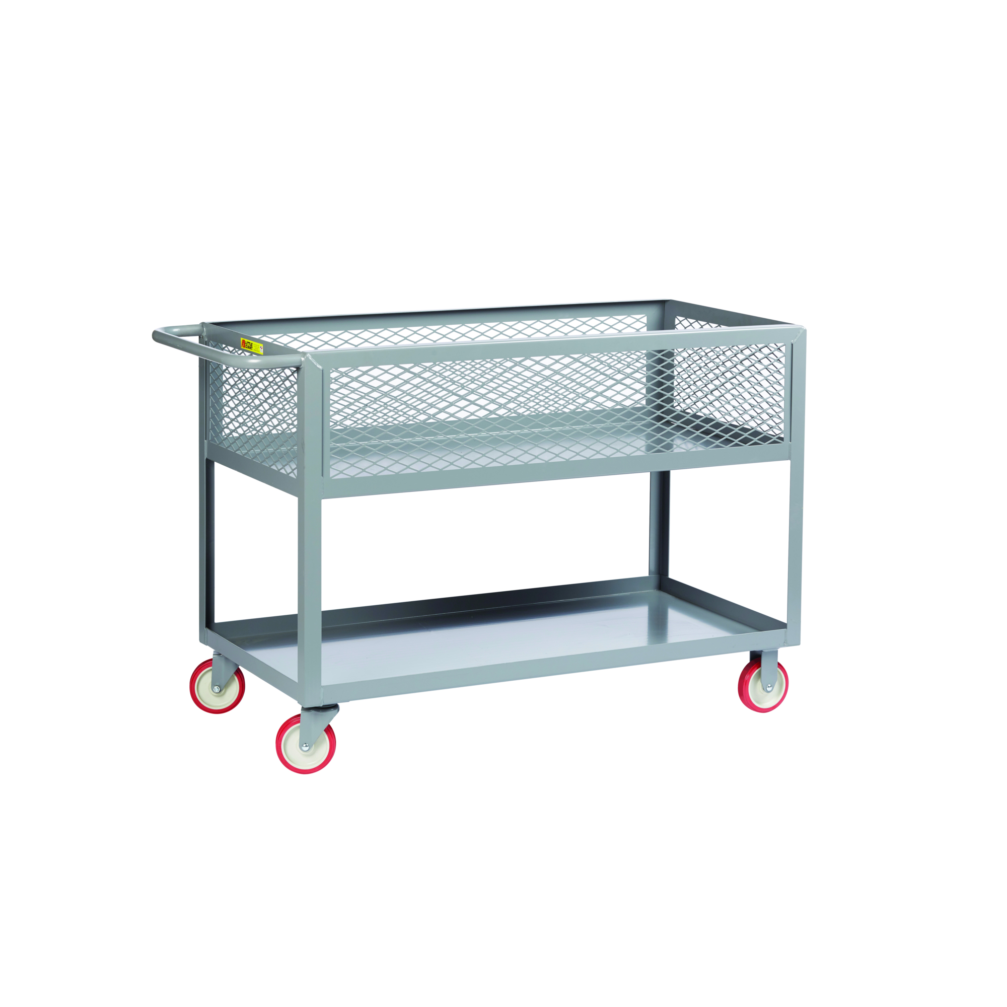 Little Giant Shelf Truck - 24in. x 48in., 12in. Deep Top Shelf, Mesh Sides, 1200-Lb. Capacity, Carbon Steel, Model# DSX-2448-X12-5PY